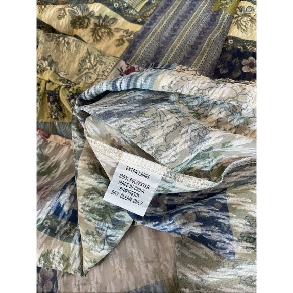 Double D Ranch size XL Maxi Dress Western wear floral mixed print long sleeve - Picture 7 of 10